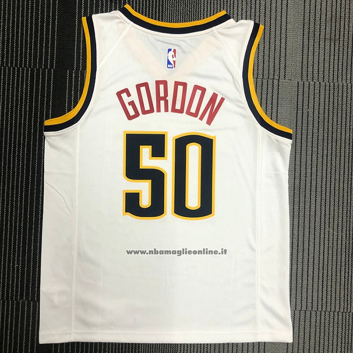 Maglia Denver Nuggets Aaron Gordon #50 Association 2021 Bianco